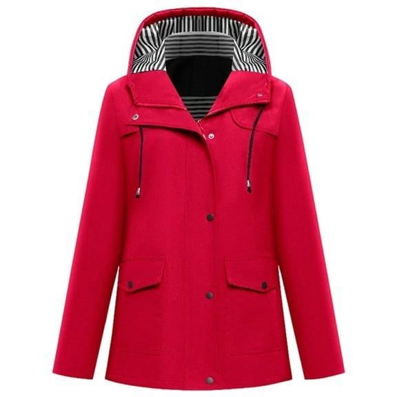 QHFBli Women's Rain Jacket Waterproof Lightweight Packable Raincoat with Hood for Golf Hiking Travel Windbreaker