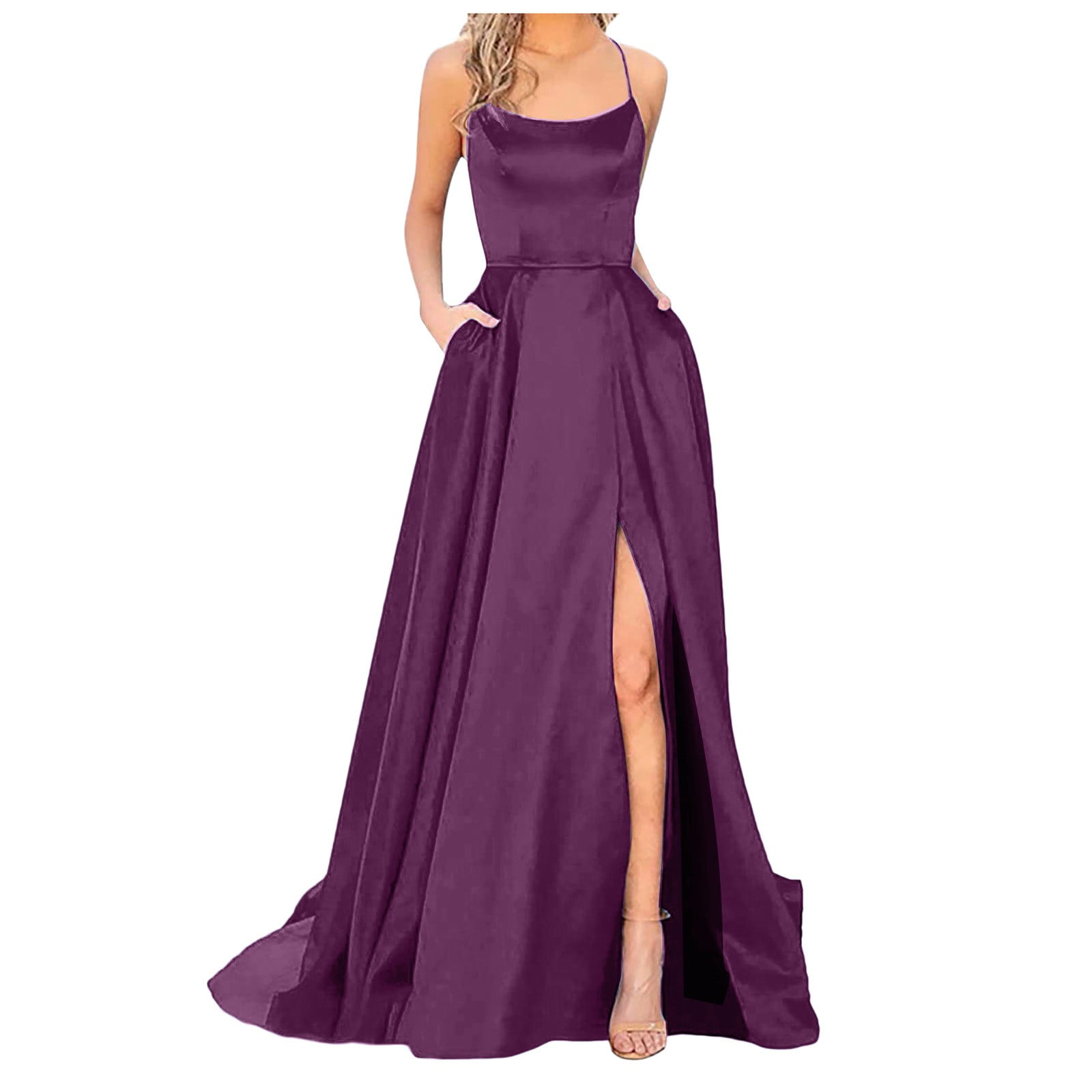 Classy Long Sleeveless New Arrival Evening Party Gowns Long Slit Online