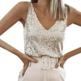thumbnail image 1 of QHFBli Women's Sequin Tops Sleeveless Sparkle Sequin Tank Top Shimmer Vest Glitter Camisole, 1 of 5