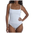 thumbnail image 1 of QHFBli Women's Sexy Ruched Side One Piece Bathing Suit Scoop Neck Spaghetti Strap Swimsuits, 1 of 6
