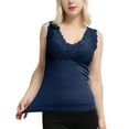 thumbnail image 1 of QHFBli Women's Sherpa Lined Lounge Warm Top Women's Sleeveless Thermal Shirt with Built In Bra V Neck Lined Underwear Top for Cold, 1 of 9