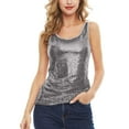 thumbnail image 1 of QHFBli Women's Sleeveless Glitter Sequin Tank Tops Shimmer Vest Tops Glitter Camisole for Women Girl, 1 of 6