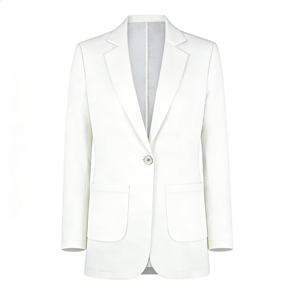 QHFBli Womens Blazer One Button Notched Lapel Suit Jackets Long Sleeve Lightweight Pocketed Blazer for Bussiness Casual