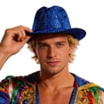 thumbnail image 1 of QHFBli Womens Bling Rhinestone Wide Brim Panama Hat Sun Visor Fedora Hat Cap, 1 of 4