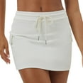thumbnail image 1 of QHFBli Womens Casual Mini Skirt Drawstring Summer High Waist Bodycon Workout Short Pencil Skirt, 1 of 5
