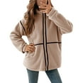 thumbnail image 1 of QHFBli Womens Coat Casual Lapel Full Zip Jacket Long Sleeve Oversized Warm Winter Outwear with Pockets, 1 of 5