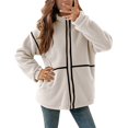 thumbnail image 1 of QHFBli Womens Coat Casual Lapel Full Zip Jacket Long Sleeve Oversized Warm Winter Outwear with Pockets, 1 of 5
