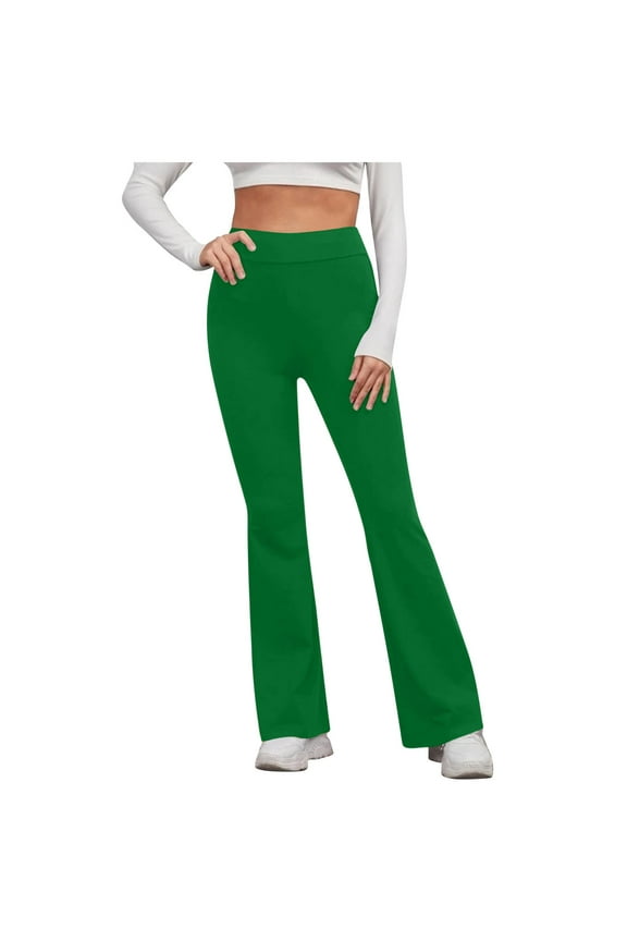Womens Flare Legging Yoga Pants Palazzo Pants Form Fitting Comfty High Waist Bell Bottom Pants