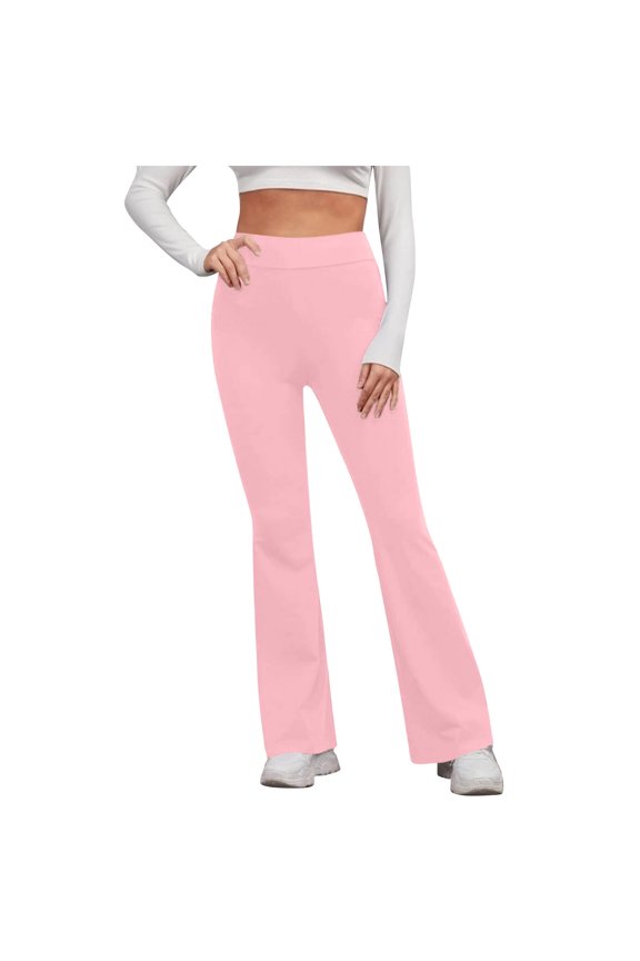 Womens Flare Legging Yoga Pants Palazzo Pants Form Fitting Comfty High Waist Bell Bottom Pants