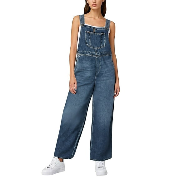 QHFBli Womens Juniors Denim Stretch Overalls Adjustable Strap Ripped Distressed Jumpsuit Skinny Fit Jeans Pants