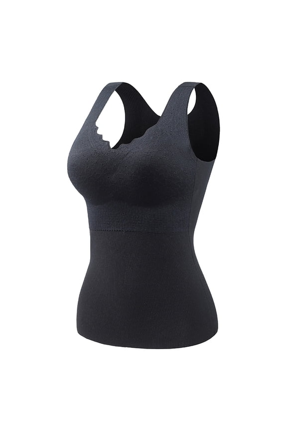 Womens Lightweight Thermal Long Sleeve Top Women's Thermal Underwear Top with Built-In Support Pads for Enhanced Warmth and a Sleek Contouring Fit in