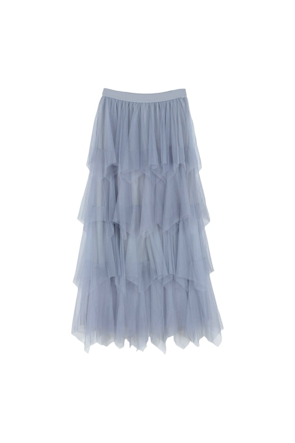 Womens Long Rainbow A Line Tulle Tutu Skirts Tiered Skirt Petticoat