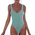 thumbnail image 1 of QHFBli Womens One Piece Retro U Back Swimsuits Tummy Control Padding Bathing Suit High Cut Swimwear, 1 of 4
