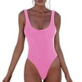 thumbnail image 1 of QHFBli Womens One Piece Retro U Back Swimsuits Tummy Control Padding Bathing Suit High Cut Swimwear, 1 of 4