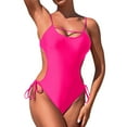 thumbnail image 1 of QHFBli Womens One Piece Swimsuit 2025 Women's Solid Color Swimsuit Women's Suspender Hollow Integrated Swimsuit, 1 of 7