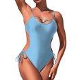 thumbnail image 1 of QHFBli Womens One Piece Swimsuit 2025 Women's Solid Color Swimsuit Women's Suspender Hollow Integrated Swimsuit, 1 of 7
