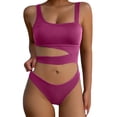 thumbnail image 1 of QHFBli Womens One Piece Swimsuit Women's Summer Fashion Suspender Waist Hollow One Swimsuit Solid Color Sexy Bikini Swimsuit, 1 of 6