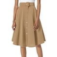 thumbnail image 1 of QHFBli Womens Pu Leather Midi Skirt High Waist Button Down Straight Skirts, 1 of 7