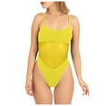 thumbnail image 1 of QHFBli Womens Scoop Neck Cut Out Front Lace Up Back High Cut Monokini One Piece Swimsuit, 1 of 9