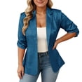 thumbnail image 1 of QHFBli Womens Sequin Jackets 3/4 Sleeve Open Front Blazer Shiny Party Jacket Comfy One Button Sparkly Party Jacket, 1 of 5