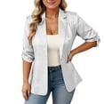 thumbnail image 1 of QHFBli Womens Sequin Jackets 3/4 Sleeve Open Front Blazer Shiny Party Jacket Comfy One Button Sparkly Party Jacket, 1 of 5