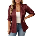 thumbnail image 1 of QHFBli Womens Sequin Jackets 3/4 Sleeve Open Front Blazer Shiny Party Jacket Comfy One Button Sparkly Party Jacket, 1 of 5