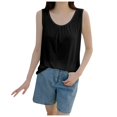 thumbnail image 1 of QHFBli Womens Silk Satin Camisole Tank Tops V Neck Spaghetti Strap Blouses Cross Back Sleeveless Cami Shirt, 1 of 5