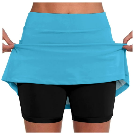 QHFBli Womens Skorts with Pockets Tummy Control Plus Size Skorts for Women High Waist Athletic Sports Pants Skirt Casual Shorts