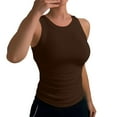 thumbnail image 1 of QHFBli Womens Sleeveless Racerback High Neck Casual Basic Cotton Ribbed Fitted Tank Top, 1 of 4