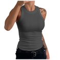 thumbnail image 1 of QHFBli Womens Sleeveless Racerback High Neck Casual Basic Cotton Ribbed Fitted Tank Top, 1 of 4