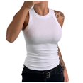 thumbnail image 1 of QHFBli Womens Sleeveless Racerback High Neck Casual Basic Cotton Ribbed Fitted Tank Top, 1 of 4