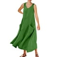 thumbnail image 1 of QHFBli Womens Summer Cotton Linen Dress Sleeveless Elegant Flowy Dresses 2025 Plus Size Loose Comfy Dress with Pockets, 1 of 5