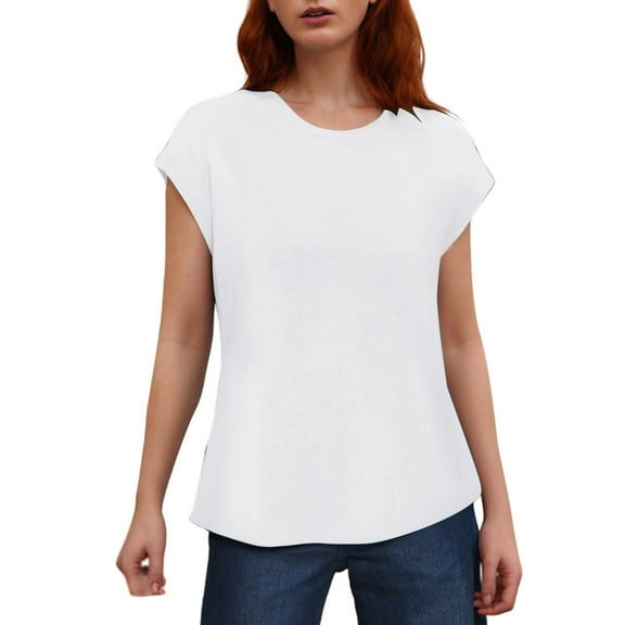 QHFBli Womens Summer Tops Spring T Shirts Business Casual Dressy Basic Tee Cute Trendy Outfits Fashion Clothes 2025
