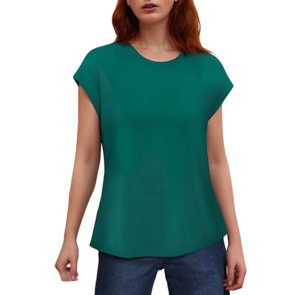 QHFBli Womens Summer Tops Spring T Shirts Business Casual Dressy Basic Tee Cute Trendy Outfits Fashion Clothes 2025