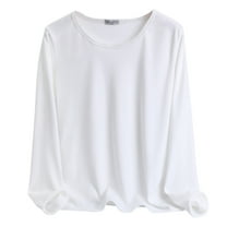 QHFBli Womens Thermal Top / Long Johns Top Women's Slim Fit O-Neck Lined Thermal Underwear Long Sleeve Base Layer Shirt for Cold Weather Comfort