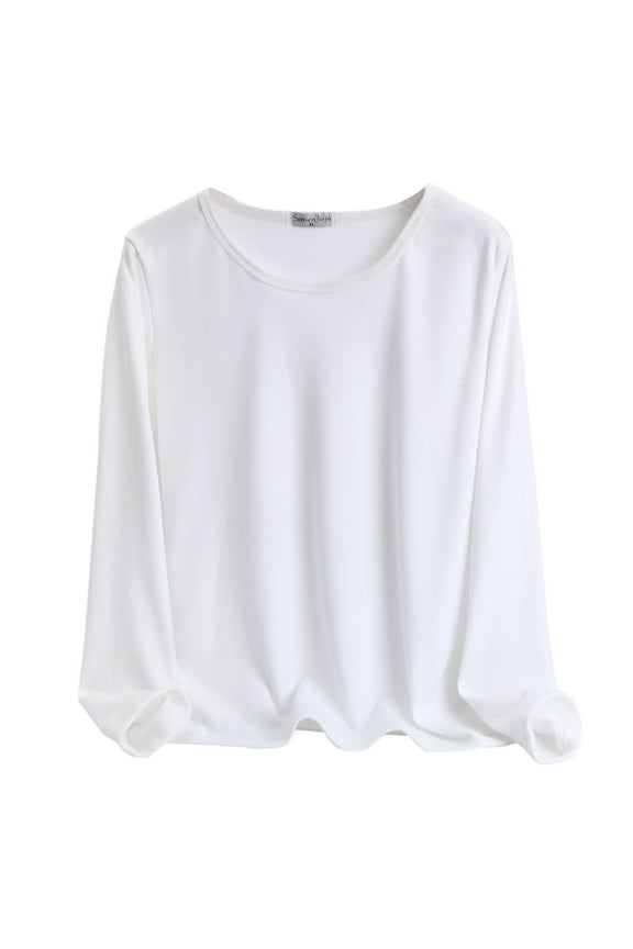 Womens Thermal Top / Long Johns Top Women's Slim Fit O-Neck Lined Thermal Underwear Long Sleeve Base Layer Shirt for Cold Weather Comfort