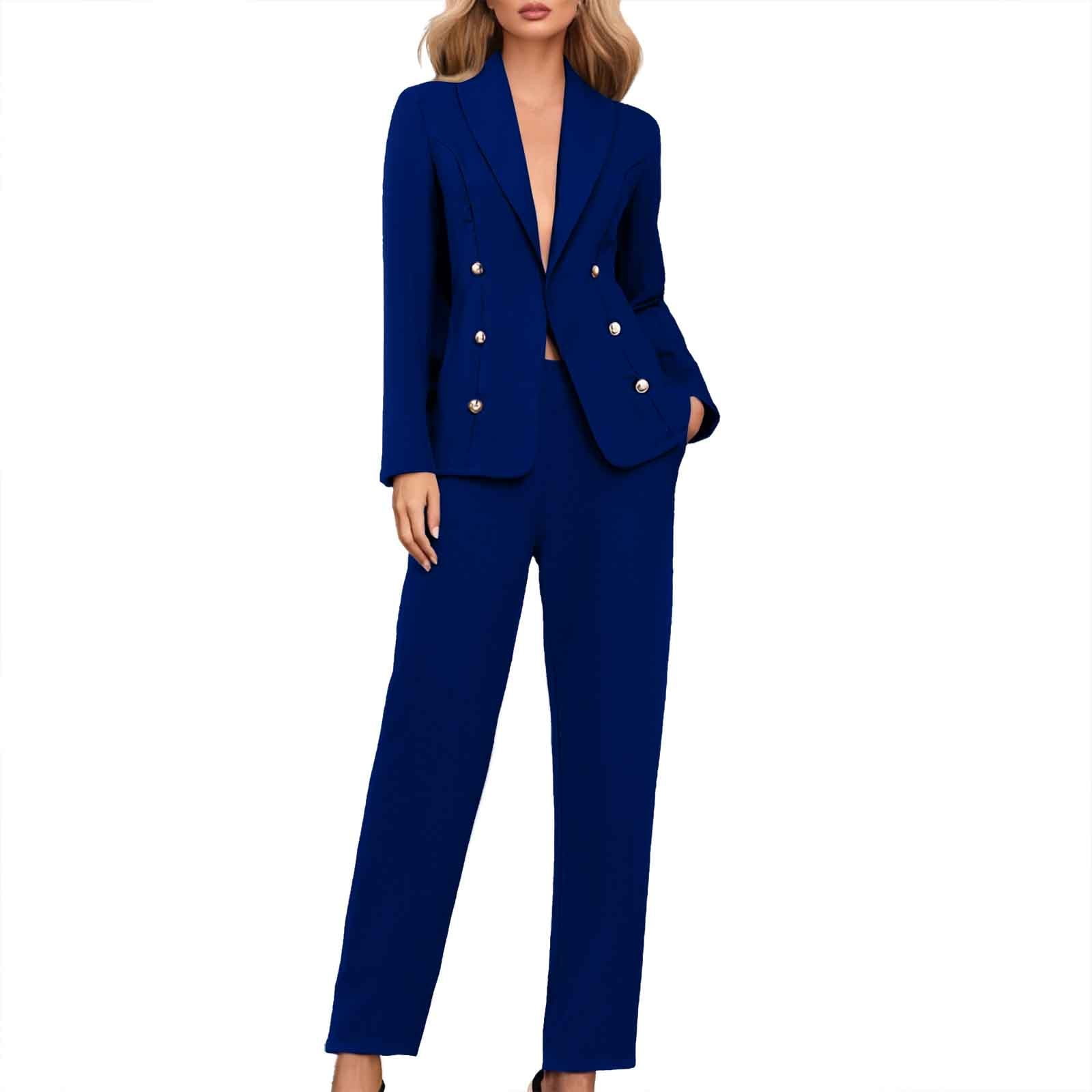 Women’s Blazer Set Tailored Belted Two Piece Suit