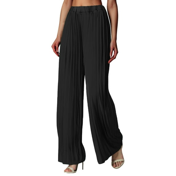 QHFBli Womens Wide Leg Palazzo Pleated Pants High Waisted Flowy Loose Dressy Casual Long Trousers Loose Dressy Casual Long Trousers