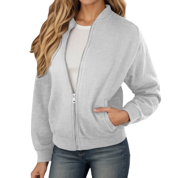 QHFBli Womens Zip Up Sweatshirts Jackets Long Sleeve Casual Loose Outwear with Pockets