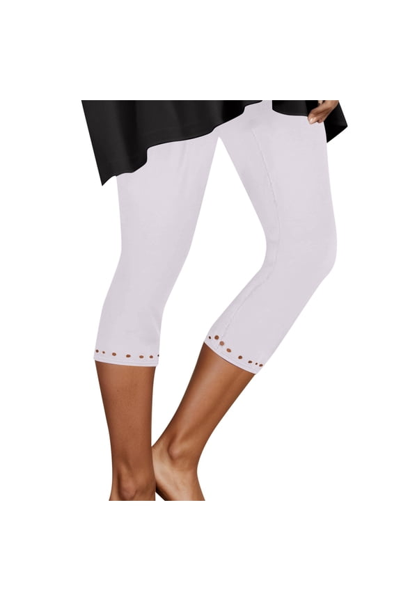 Workout Leggings for Women Casual Summer Capri Leggings with Elastic Waist High Rise for Everyday Comfortable Wear and