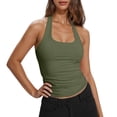 thumbnail image 1 of QHFBli Workout Tops for Women Racerback Basic Tank Summer 2025 Camisole V Neck Slim Fit Ribbed Sleeveless, 1 of 8