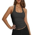 thumbnail image 1 of QHFBli Workout Tops for Women Racerback Basic Tank Summer 2025 Camisole V Neck Slim Fit Ribbed Sleeveless, 1 of 7