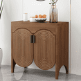 thumbnail image 1 of LEFHDA Buffet Cabinet, Sideboard Cabinet with Storage, Accent Storage Cabinet with Carved Arc Door Design for Kitchen Dining Room, 2 Doors Buffet Cabinet with Adjustable Shelves, 1 of 10