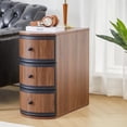 thumbnail image 1 of LEFHDA Drawer End Tables with Charging Station, Nightstand for Bedroom Living Room, Mid-Century Modern Narrow Sofa Side Table (Walnut), 1 of 8