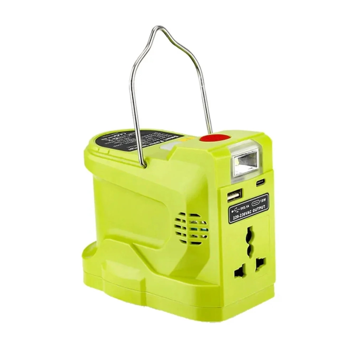 QHNGJZ 200W Power Inverter Generator for  18V Lithium Battery DC 18V To AC 120V 220V Portable Power Station with 280lm LED Light