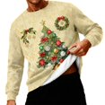 thumbnail image 1 of QHRMKOG 2025 Christmas Sweatshirts for Men Loose Fit Xmas Print Crew Neck Sweater Long Sleeve Warm Fleece-Iined Sweatshirt Fall Trendy Tops Blue 4XL, 1 of 4