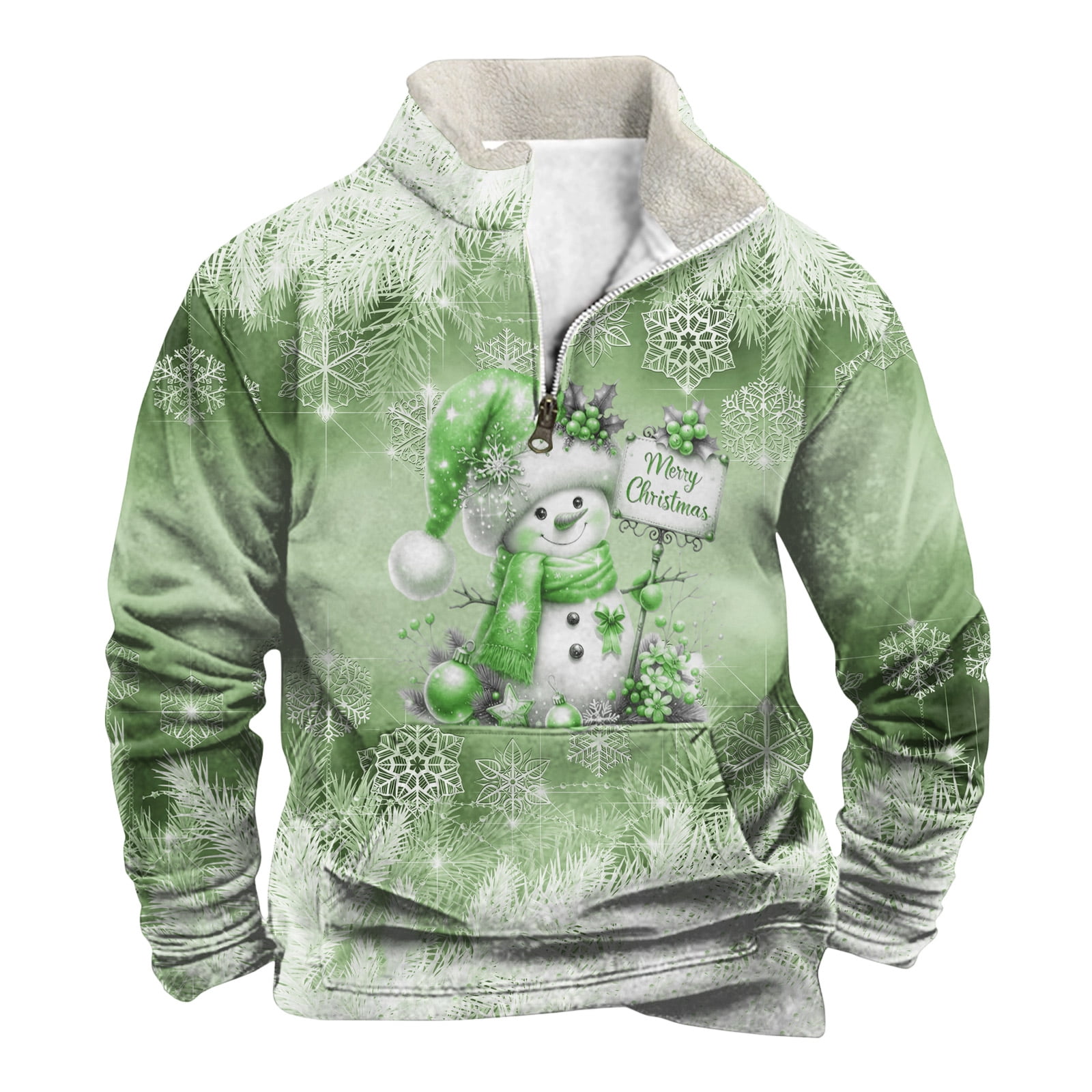 QHRMKOG 2026 New Christmas Sweatshirts Men Casual Xmas Graphic Stand Up ...