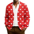 thumbnail image 1 of QHRMKOG Cardigan Sweaters for Men Cute Valentine's Day Heart Cardigan Graphic Loose Fit Long Sleeve V Neck Button Up Cardigan Sweaters Fashion Ribbed Knited Sweater White 3XL, 1 of 7