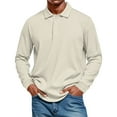 thumbnail image 1 of QHRMKOG Golf Polos for Men Sport Quick Dry Full-Length Sleeve Collared Polo Shirt Trendy Loose Fit Button Golf Shirts Light Shirt Brown L, 1 of 8