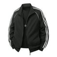 thumbnail image 1 of QHRMKOG Jackets for Men Trendy Color Block Long Sleeve Full Zipper Baseball Varsity Jacket Comfort Coats with Pockets Regular Fit Sport Outerwear Black L, 1 of 3